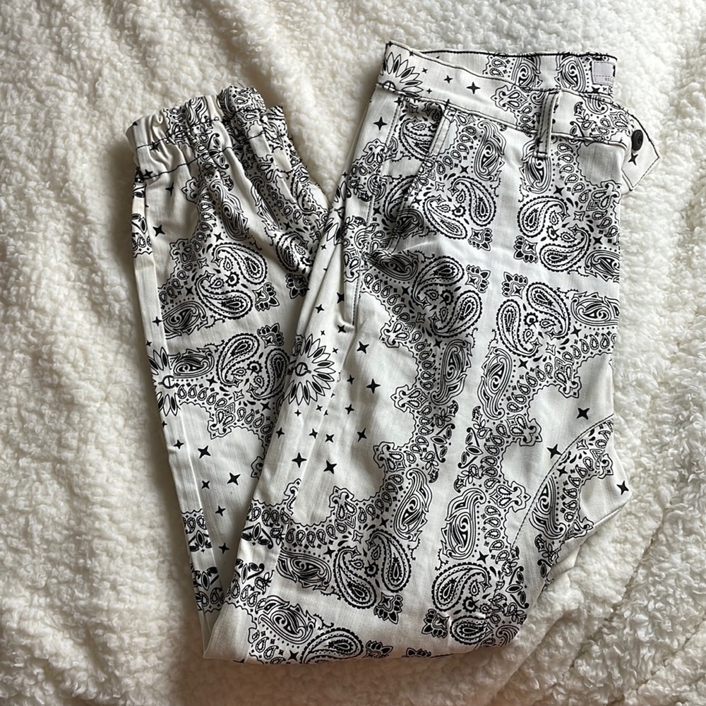 Golden Denim White Bandana Print Jeans- Size 36